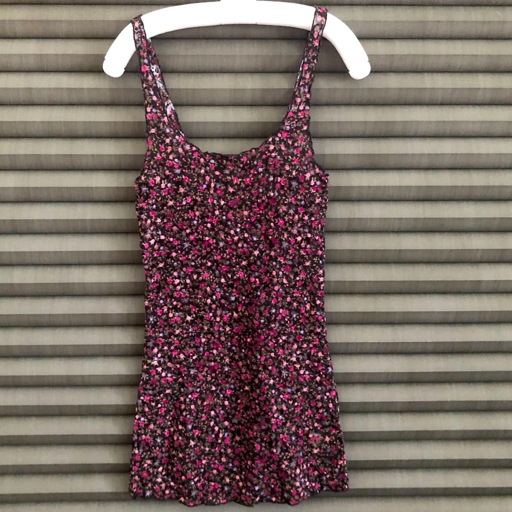 Floral Free People Intimately sheer mesh layering tank